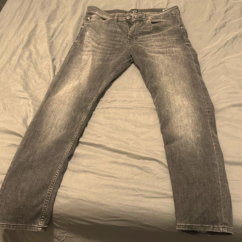 Grey straight leg jeans